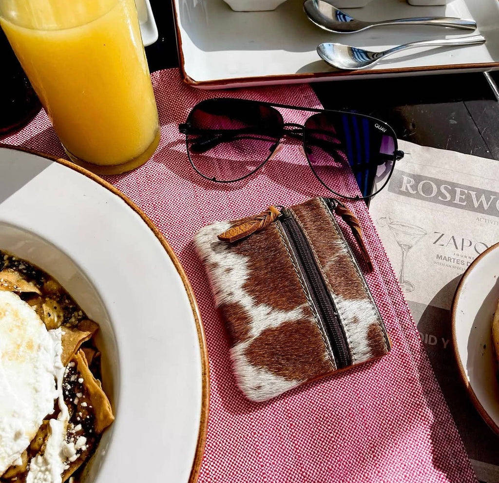 Western Cowhide Coin Money Pouch