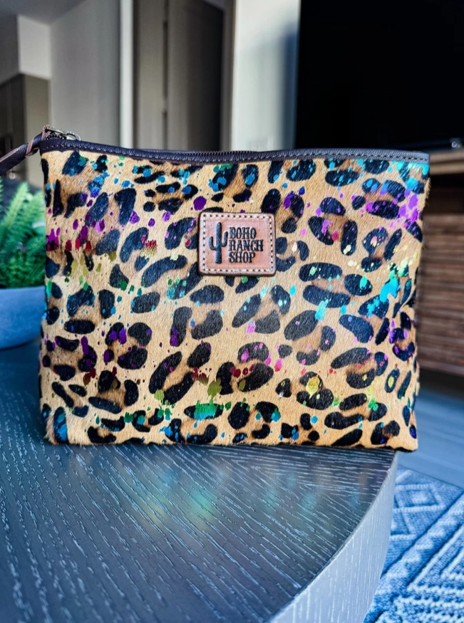 Western Cowhide Makeup Bag Travel