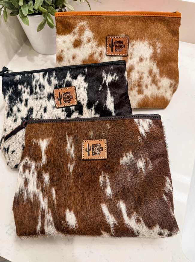 Western Cowhide Makeup Bag Travel