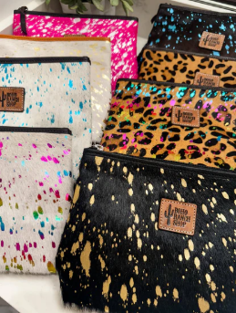 Western Cowhide Makeup Bag Travel