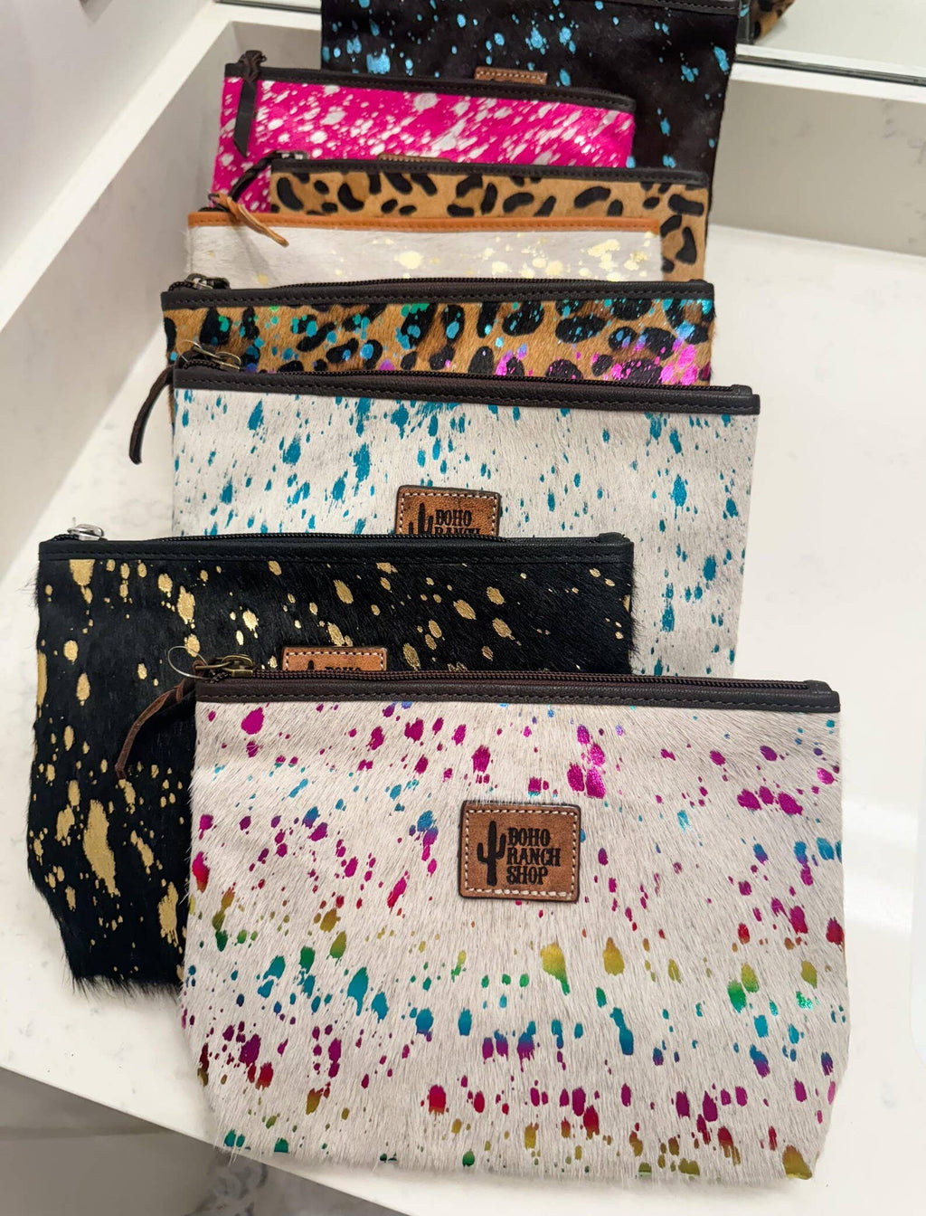 Western Cowhide Makeup Bag Travel