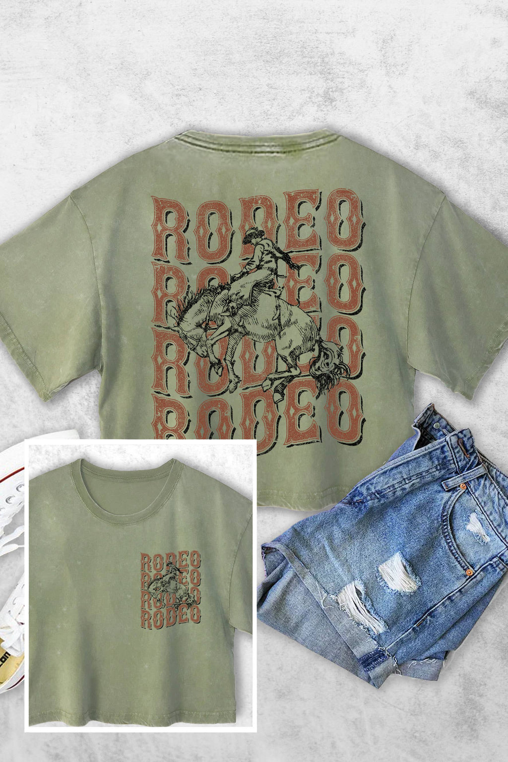 Rodeo Cowboy F&b Women's Vintage Graphic Crop Top