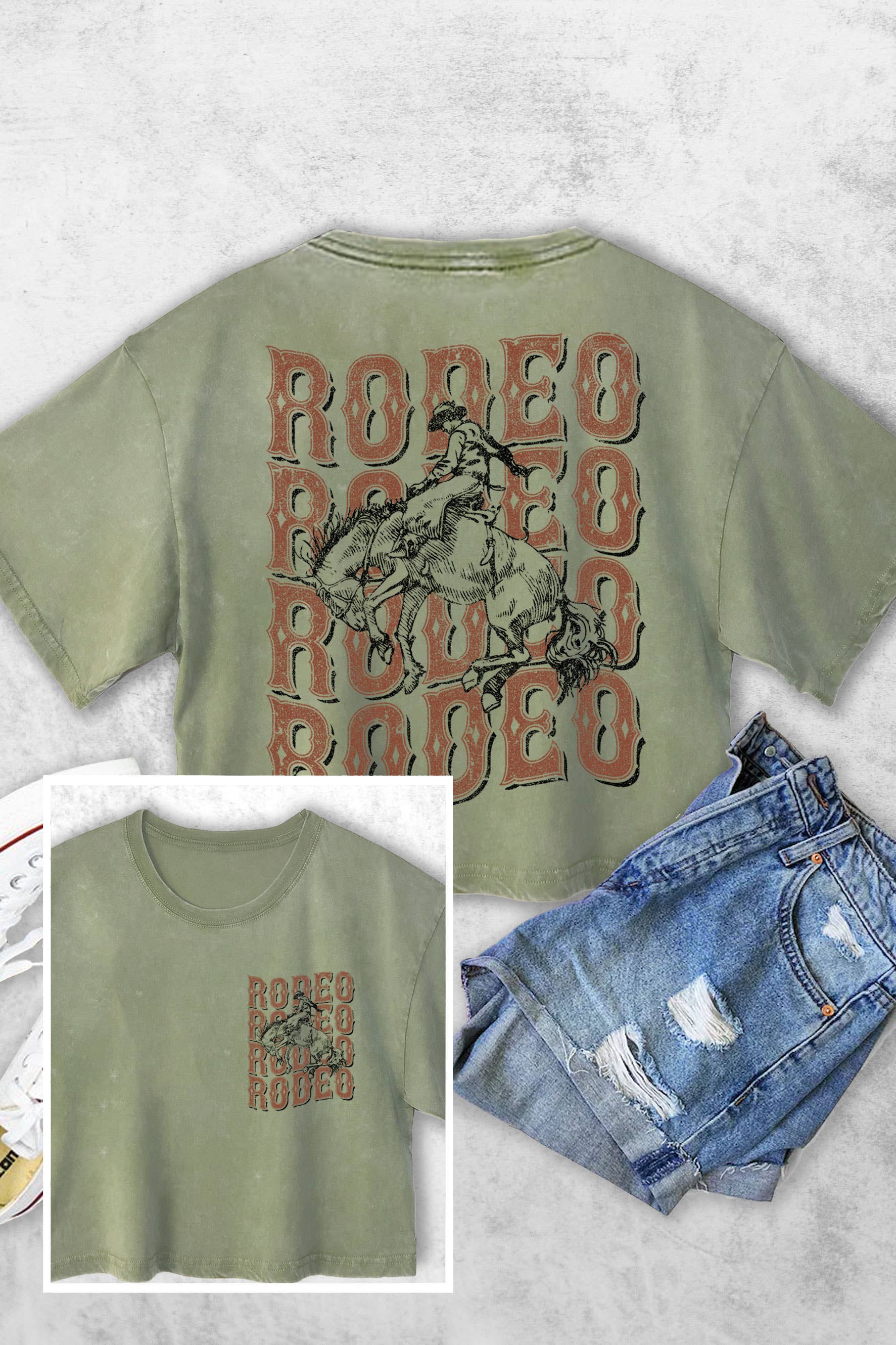 Rodeo Cowboy F&b Women's Vintage Graphic Crop Top