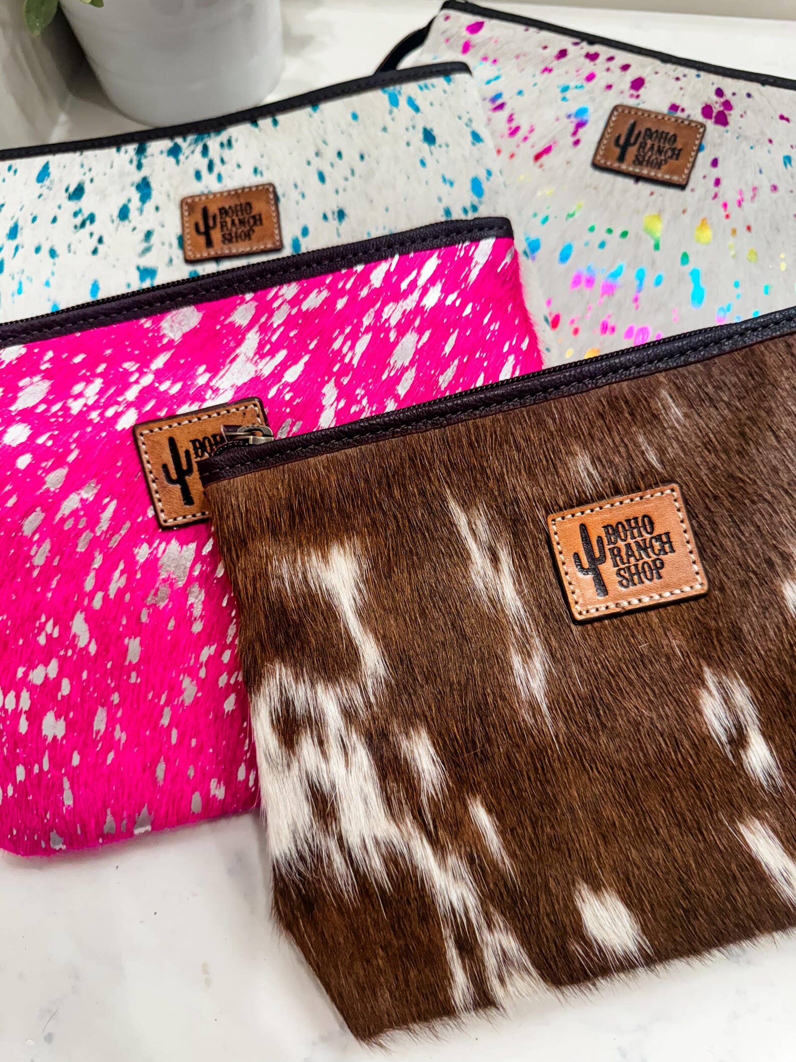 Western Cowhide Makeup Bag Travel