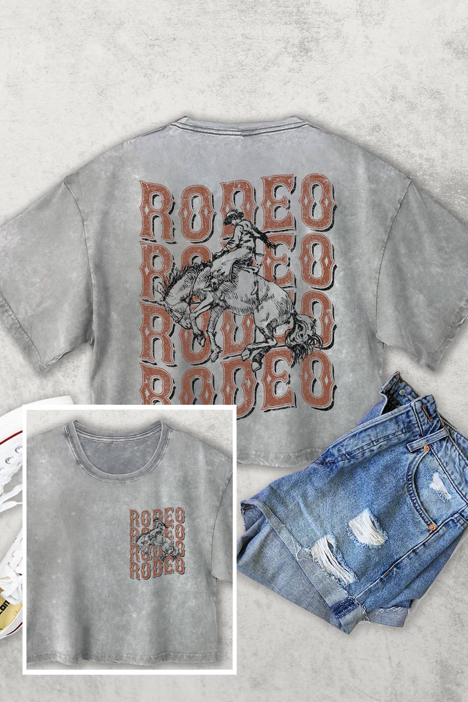 Rodeo Cowboy F&b Women's Vintage Graphic Crop Top