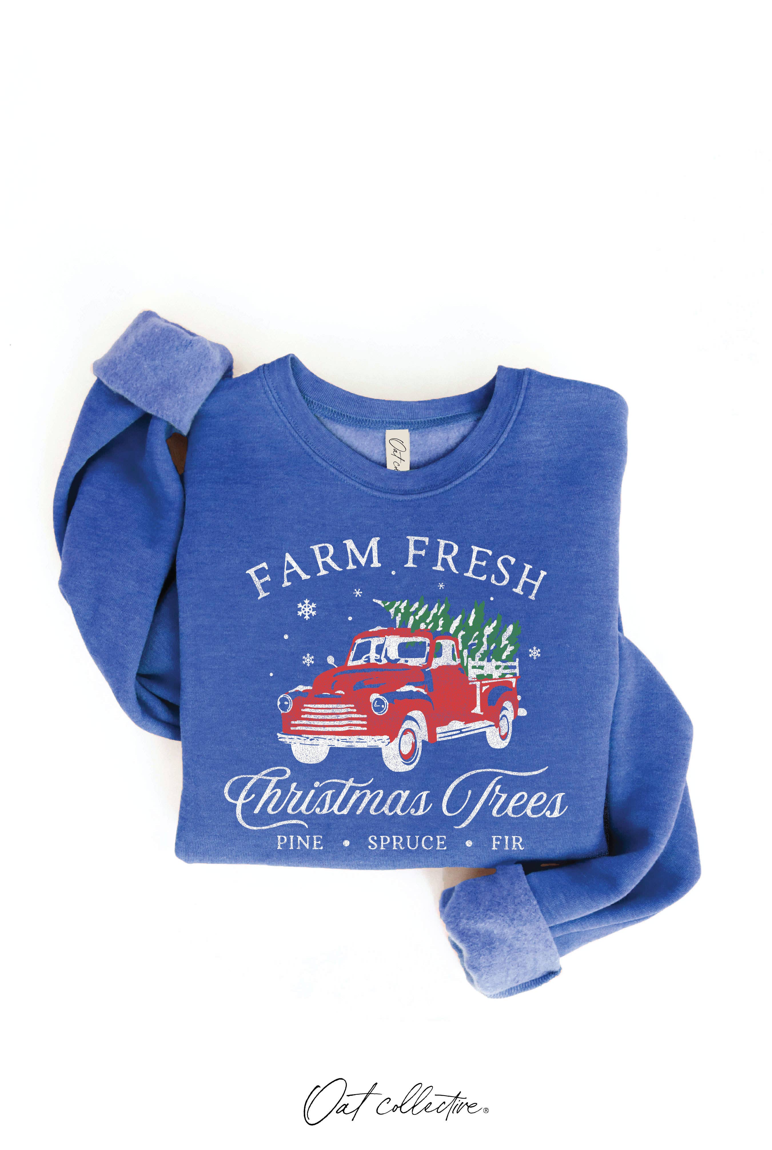Farm Fresh Christmas Trees Graphic Sweatshirt