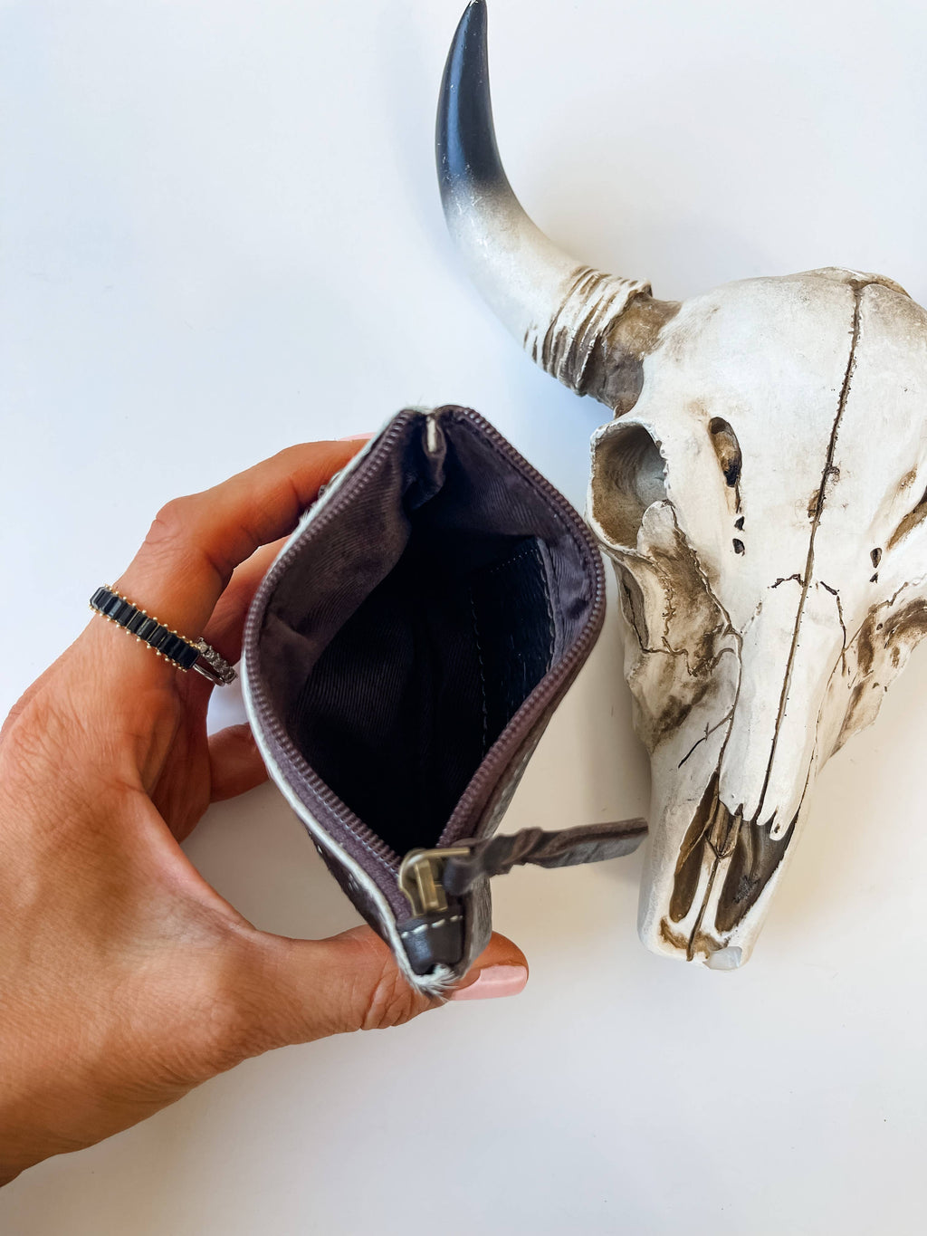 Western Cowhide Coin Money Pouch