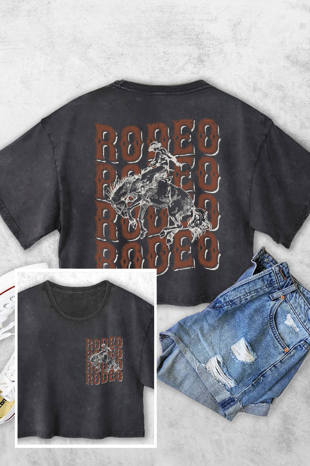 Rodeo Cowboy F&b Women's Vintage Graphic Crop Top