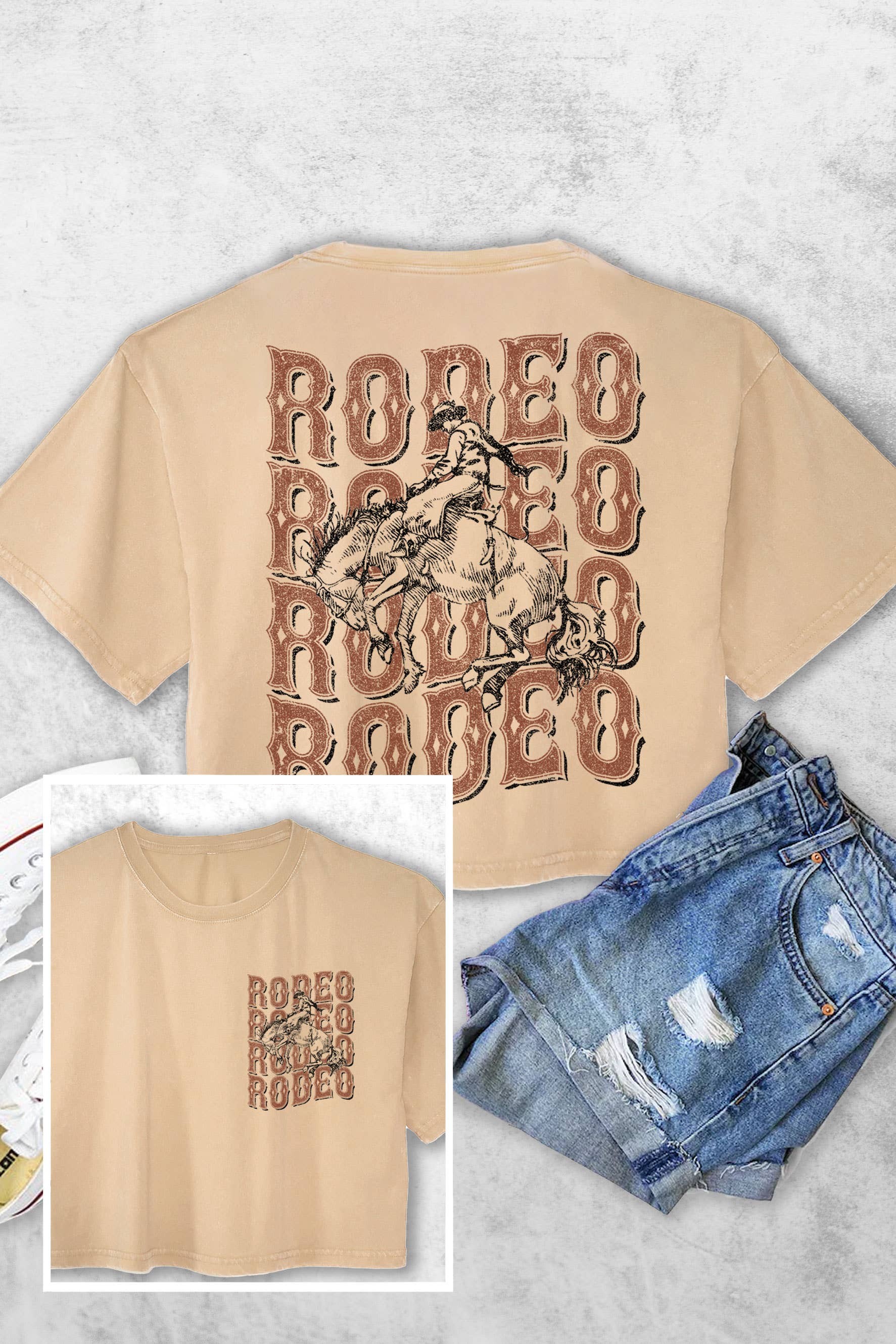 Rodeo Cowboy F&b Women's Vintage Graphic Crop Top
