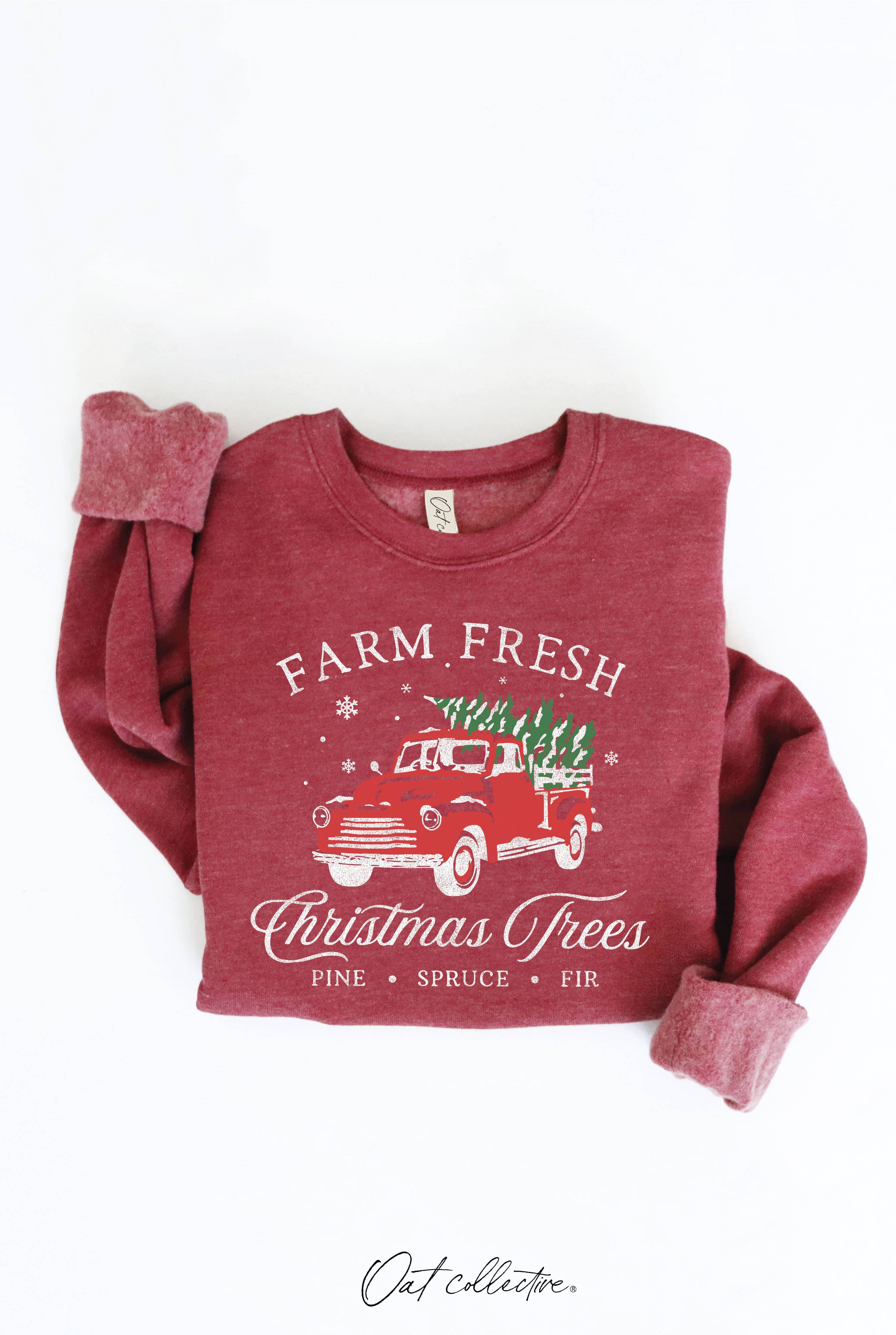 Farm Fresh Christmas Trees Graphic Sweatshirt
