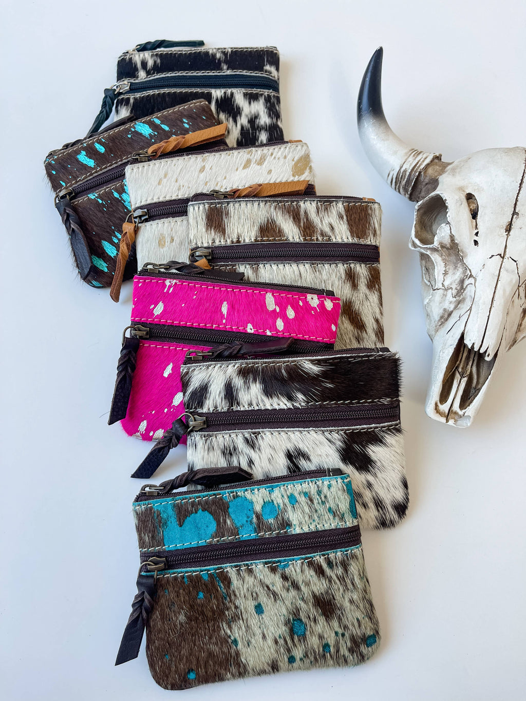 Western Cowhide Coin Money Pouch