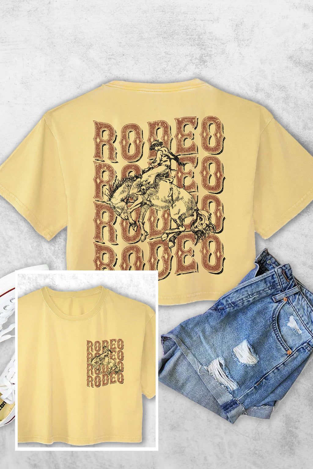 Rodeo Cowboy F&b Women's Vintage Graphic Crop Top