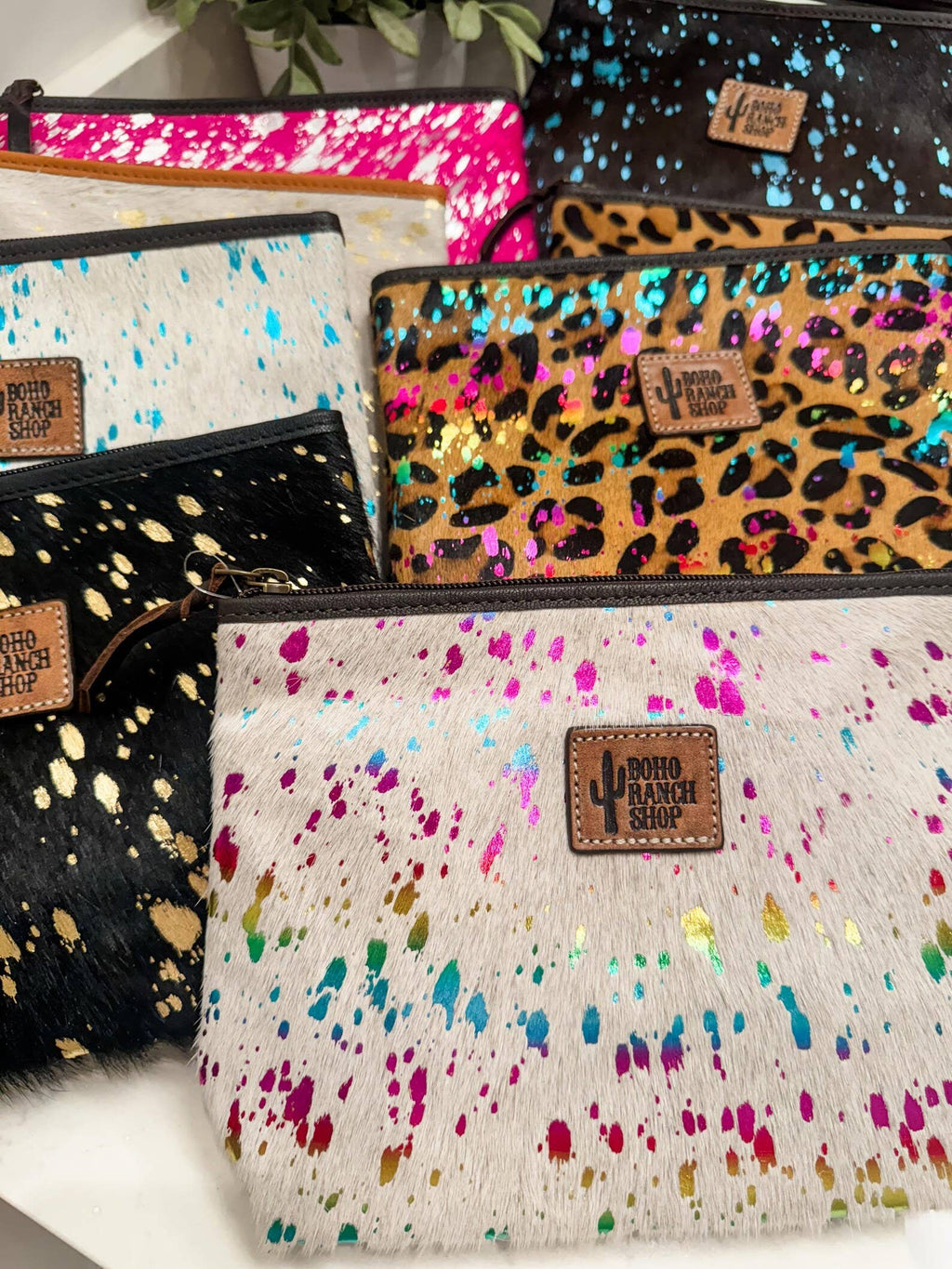 Western Cowhide Makeup Bag Travel